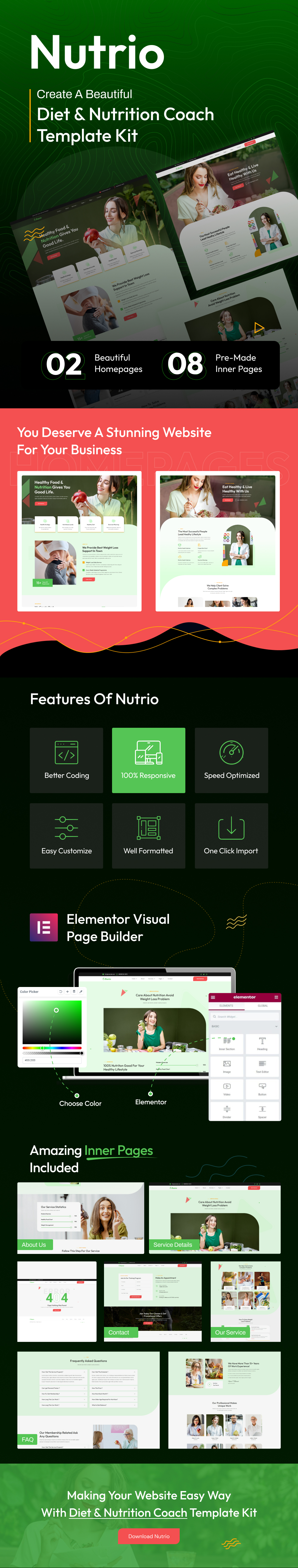 Nutrio - Diet & Nutrition Coach Template Kit